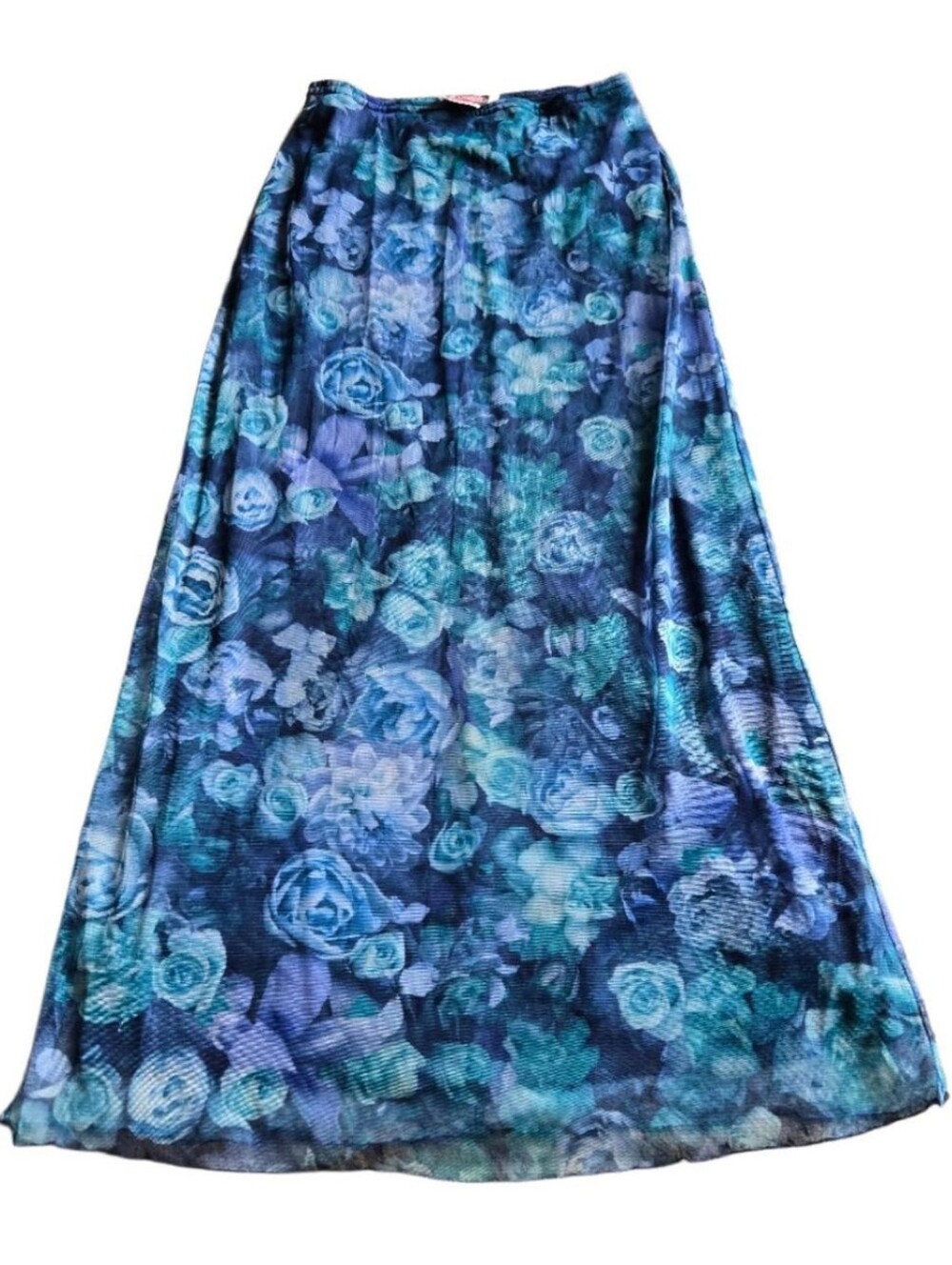 Vintage Floral Mesh Maxi Skirt By Danger